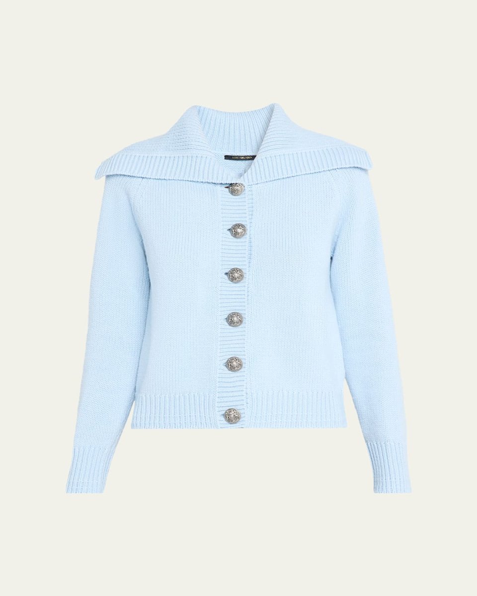 Emmet Spread-Collar Knit Sweat